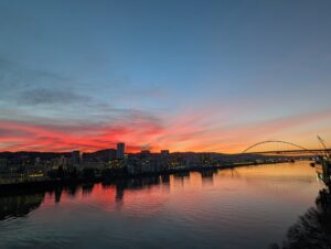 Sunset view of the river