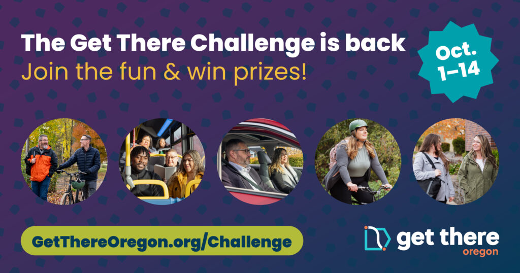 Social media graphic promoting Get There Challenge from Oct 1 - 14