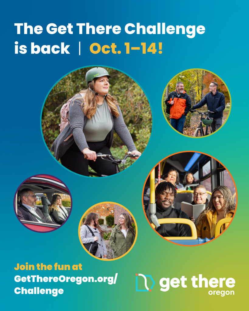 Social media graphic promoting Get There Challenge from Oct 1 - 14