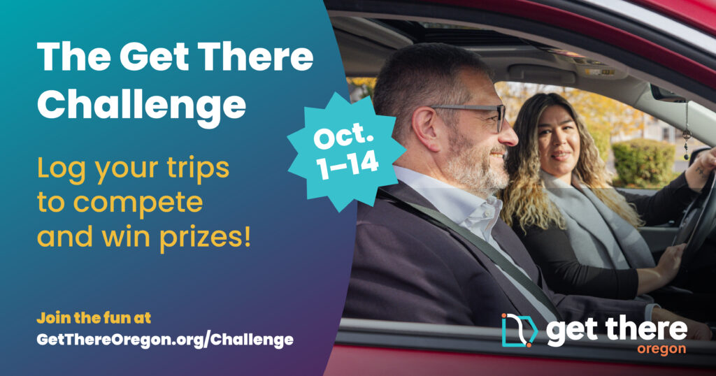 Social media graphic promoting Get There Challenge from Oct 1 - 14