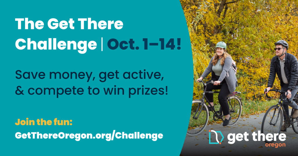 Social media graphic promoting Get There Challenge from Oct 1 - 14