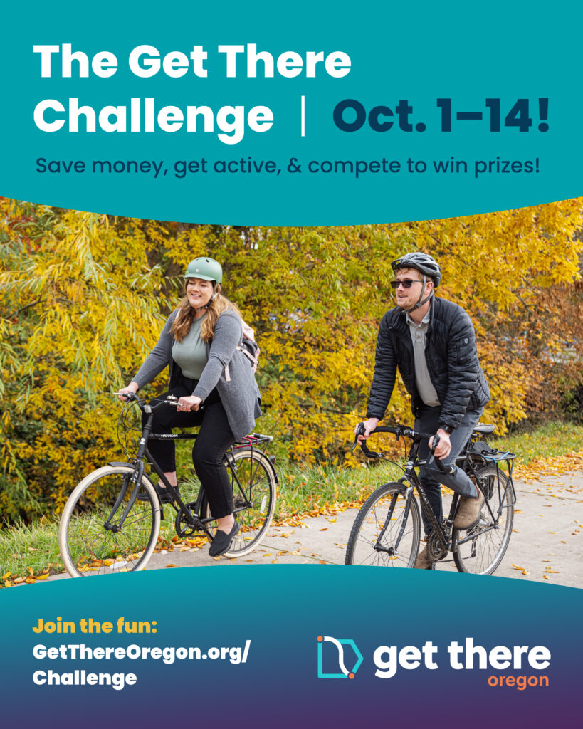 Social media graphic promoting Get There Challenge from Oct 1 - 14