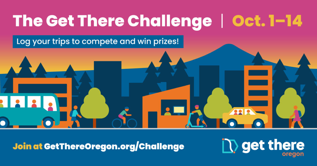 Social media graphic promoting Get There Challenge from Oct 1 - 14
