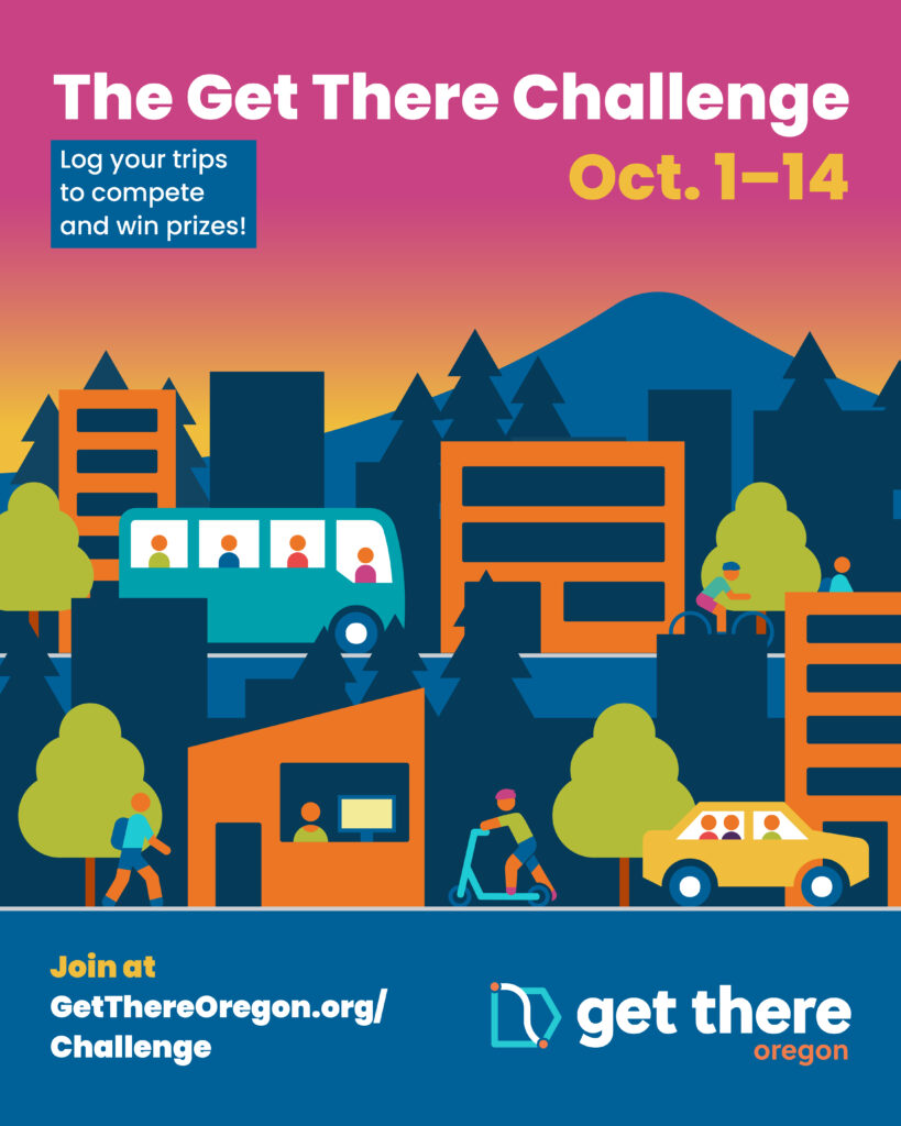 Social media graphic promoting Get There Challenge from Oct 1 - 14